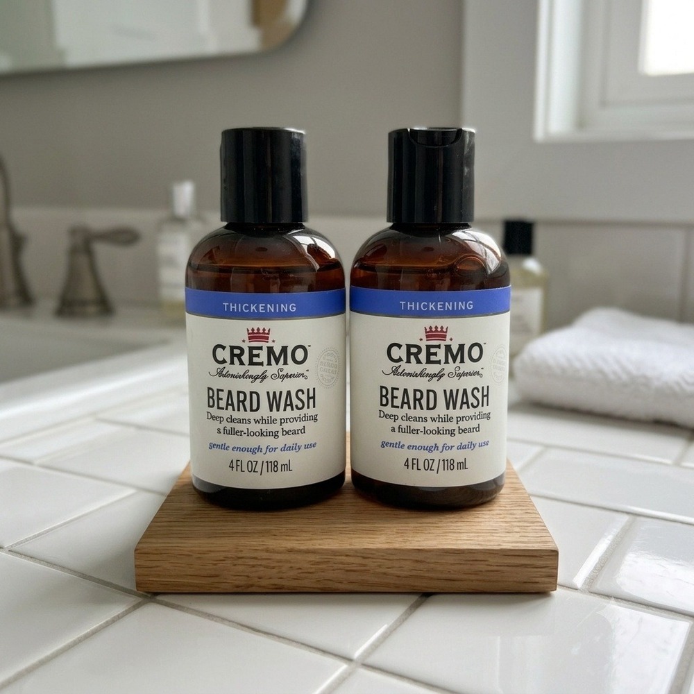 Cremo Thickening Beard Wash Mens 4oz Lot of 2 Fuller Looking Formula **NEW**